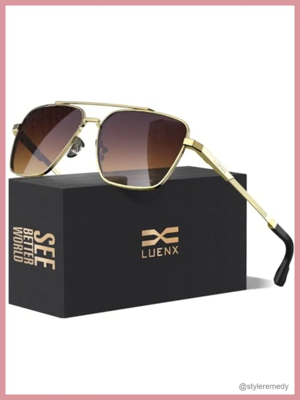 Polarized Aviator Square Sunglasses UV400 Protection Metal Frame Driving